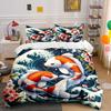 Koi Fish Artistic Decor Set Soft Comfortable Duvet Cover Bedding Set Included 1*Duvet Cover & 2*Pillowcases, Gift