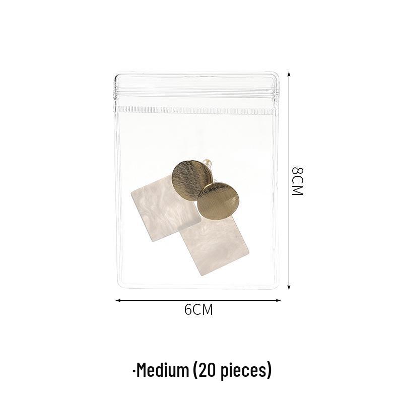 20 Anti-Oxidation Jewelry Bags: Thickened PVC, Transparent Storage for Earrings, Studs, Necklaces, and Bracelets