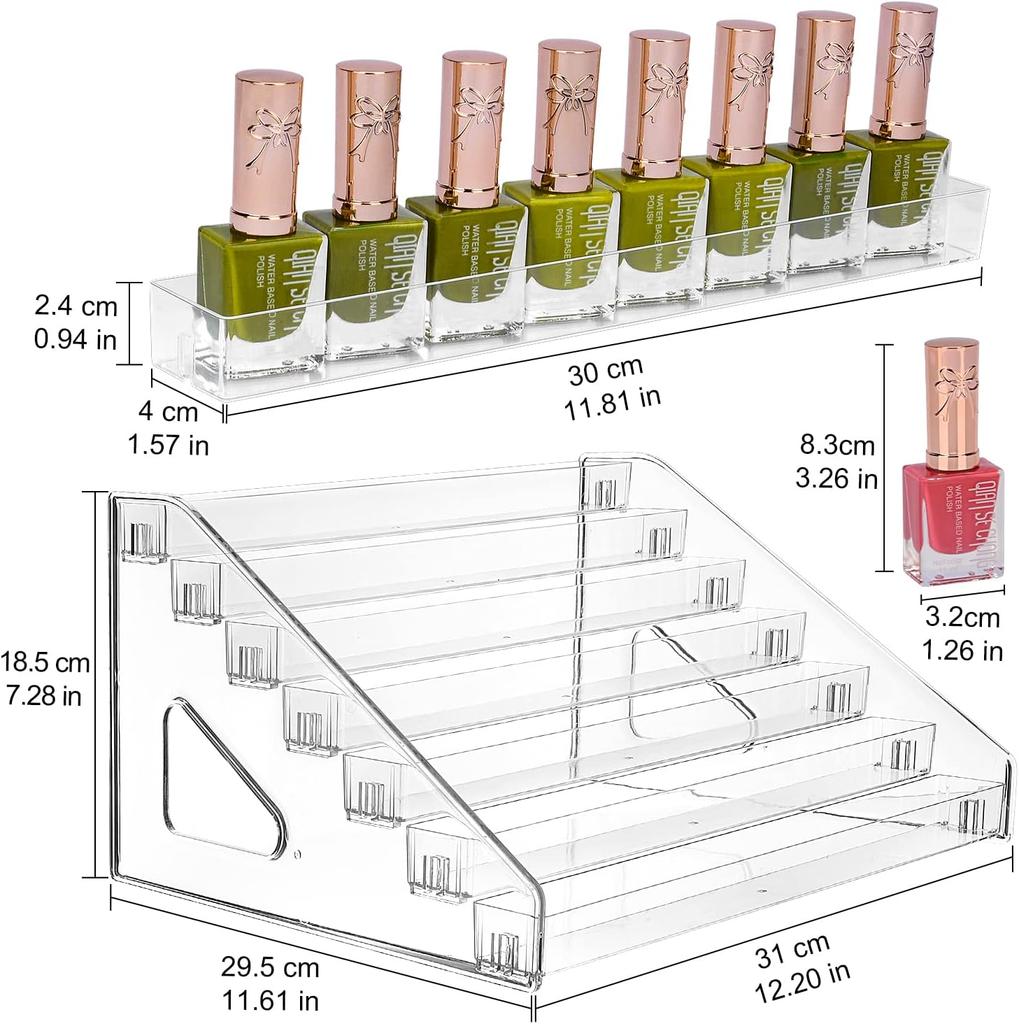 Nail Polish Organizer,3-7 Tier Acrylic Display Sunglasses Organizer Essential Oils Holder Makeup Organizer Sunglass Display Rack