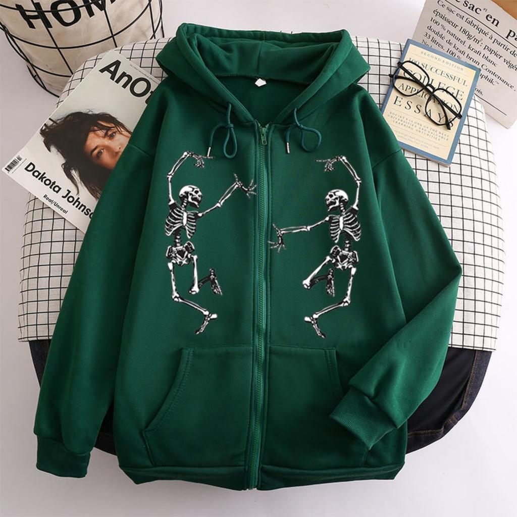 Women's Hooded Zip Up Loose Fit Long Sleeve Printed Butterfly Casual Cardigan Sweatshirt Jacket