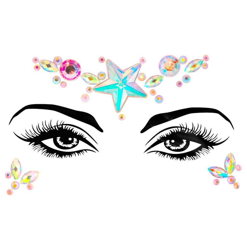 Crystal Tattoo Sticker Glitter Eyeliner Eyebrow Makeup Face Eyes Diamond Temporary Tattoo Rock Rhinestone 3D Eyeliner Stickers