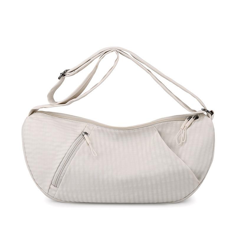 

Summer new niche lazy wind light casual plaid canvas single shoulder oblique span bag бежевый