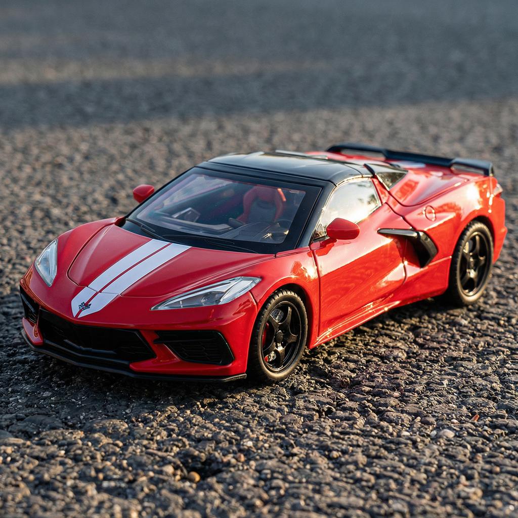 AABHC1 1:22 Chevrolet Corvette C8 Stingray 2020 Roadster Alloy Metal Diecast & Model Car Desktop Display Collectibles Holiday Ornaments