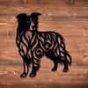 German Shepherd Metal Wall Art Black and White Indoor Outdoor Decor with Base Dog Lover Gift Garden Patio Home Decor Iron Craft