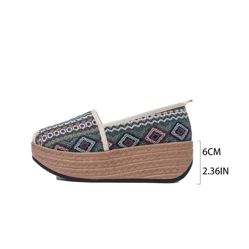 Fashion Ladies Shoes 2025 Lace-up Cuff Women's Vulcanize Shoes Fashion Printing Hot Sale Round Head Thick Bottom Casual Women Shoes