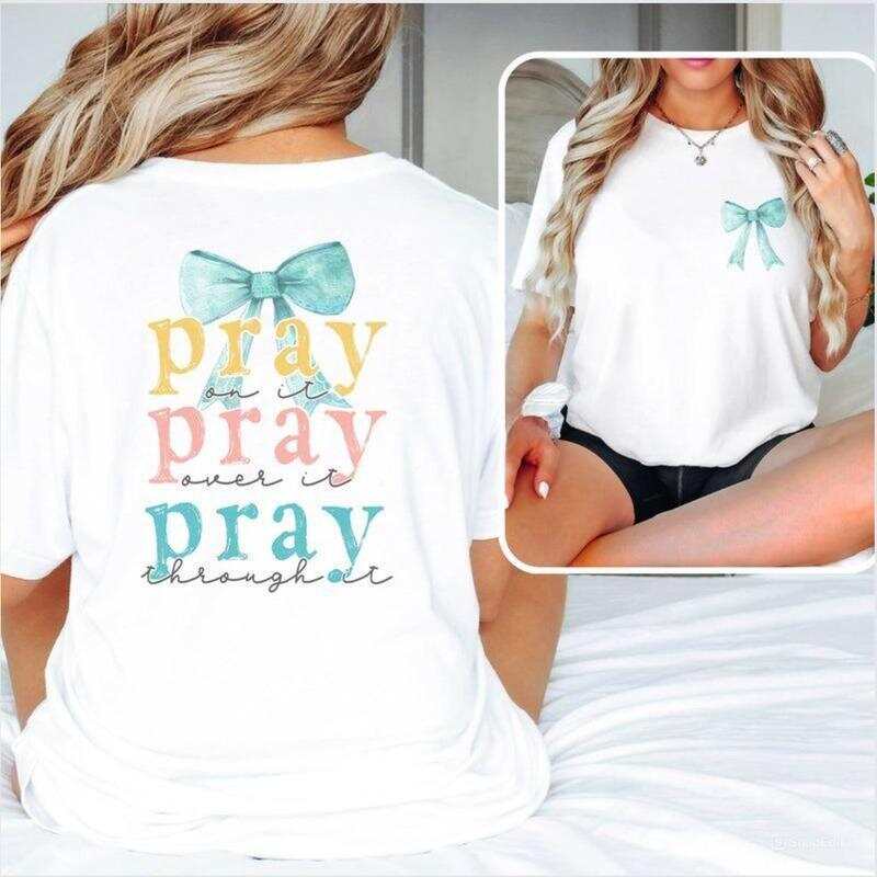 

Prayer Bow Double-Sided Print Unisex T-Shirt, Prayer Pattern, Bible Text T-Shirt S