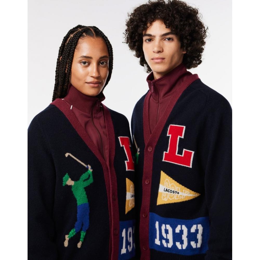 

Lacoste Universal Golf Graphic Intarsia Cardigan Ah0811 53n Qrn 00M
