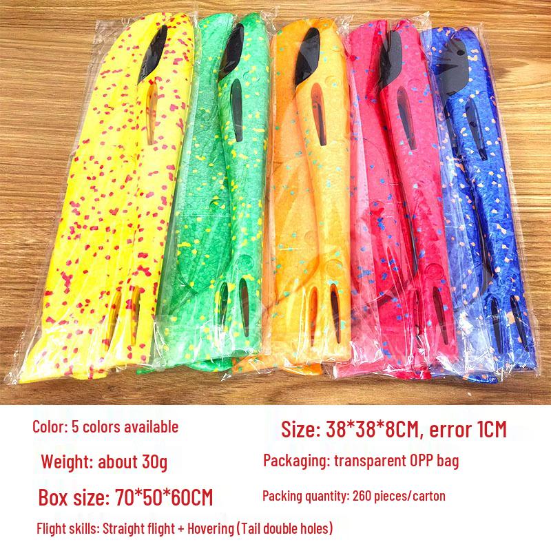 Children's 48CM Luminous Foam Glider Toy - Pure White Model for Outdoor Play