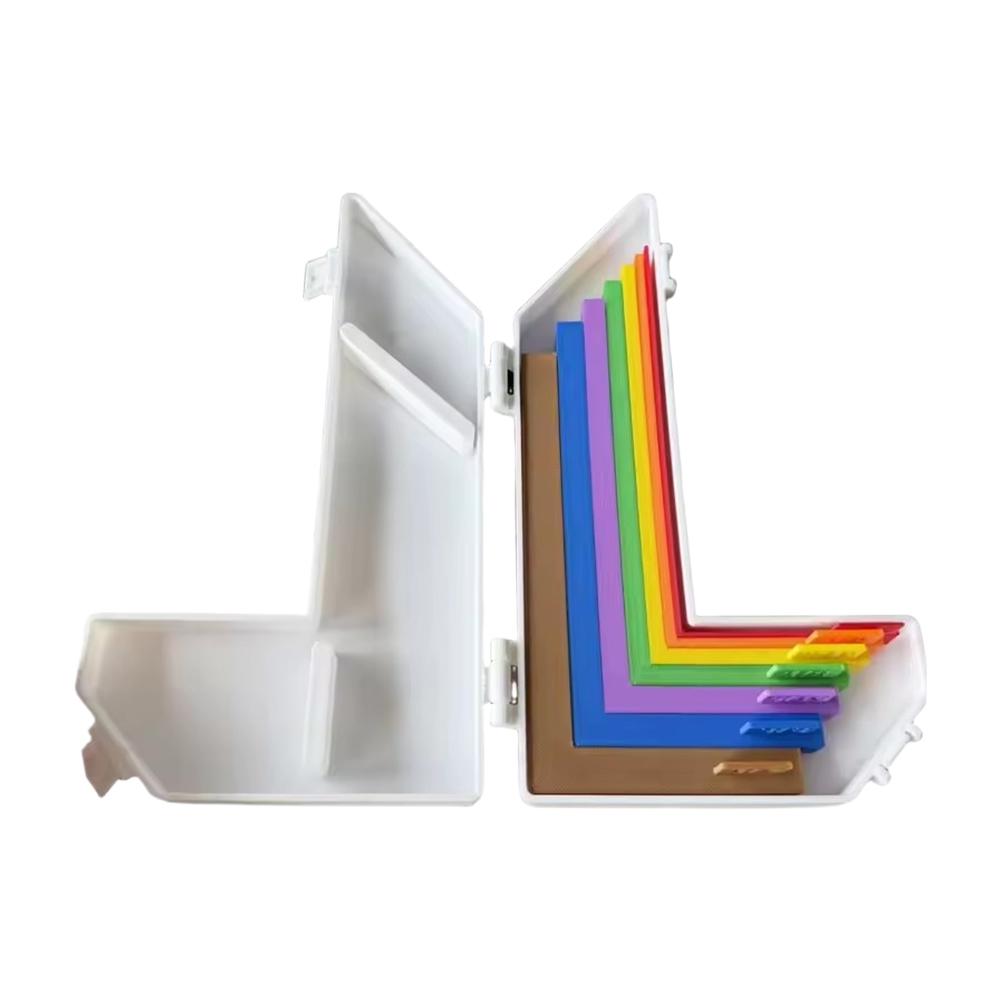 Acrylic Positioning L-shape Tools Kit with Case, 7 Edge Precision Laminated Spacers, Paper Crafting Alignment Guides for DIY