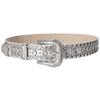 Studded Western Bling Dance [SNOEAKRH] Belt, Rhinestone, Y2K, Style, Sparkling, Sequins, Glitter, Bling, Unisex, Party, (Silver)