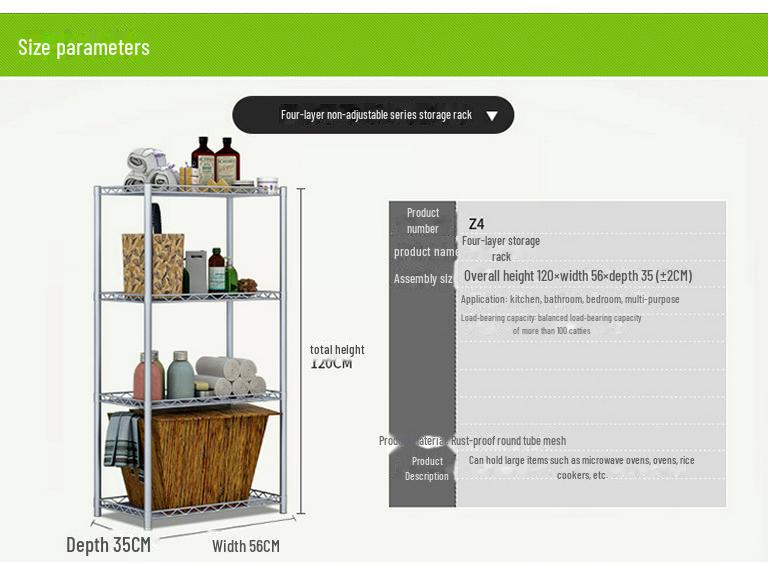 Solno Multi-Layer Iron Storage Rack for Kitchen & Bathroom