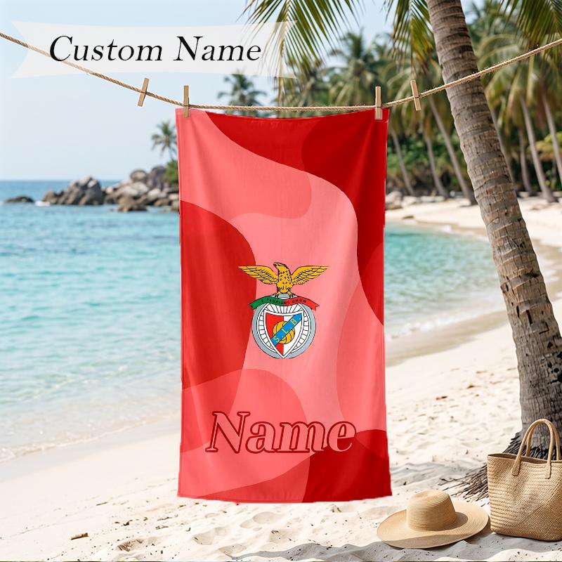 Sport Lisboa e Benfica Custom Name Printed Beach Towel Personalized Soft Towel For Swimming Beach Travel