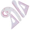 4pcs Multifunction Pattern Ruler Plastic Drafting Tool Durable Curve Ruler  Clothing Design