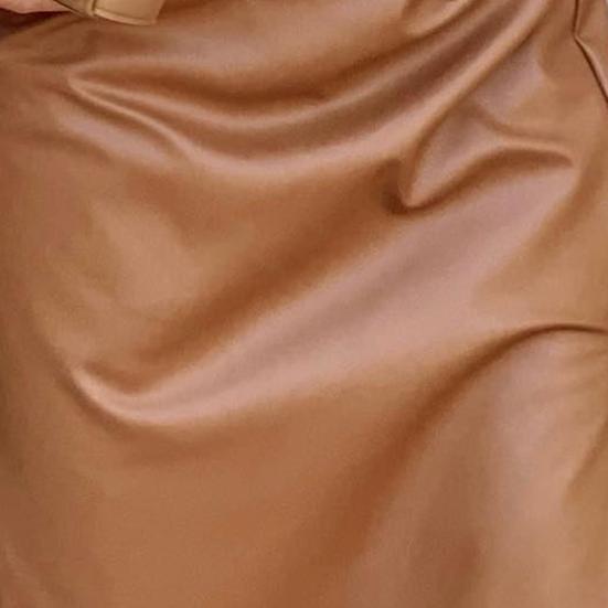 Trendy Mid-Rise Windproof Versatile Autumn Winter Hip Wrap Faux Leather Midi Skirt Streetwear Office Skirt