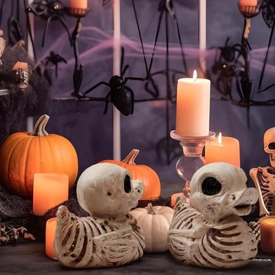 High Quality Resin Halloween Duck Skeleton Model Realistic Horror Skull-And-Duck Statue Grotesque Miniature Duck Skeleton