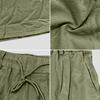 Men's Casual Loose Fit Linen Shorts with Elastic Waistband Drawstring and Pockets for Daily Commute Sport Beachwear