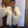 Women Faux Fur Jacket Women's Warm Plush Round Neck Coat Autumn Winter Fashionable Long Sleeve Solid Color Furry for Casual Street Wear Shopping