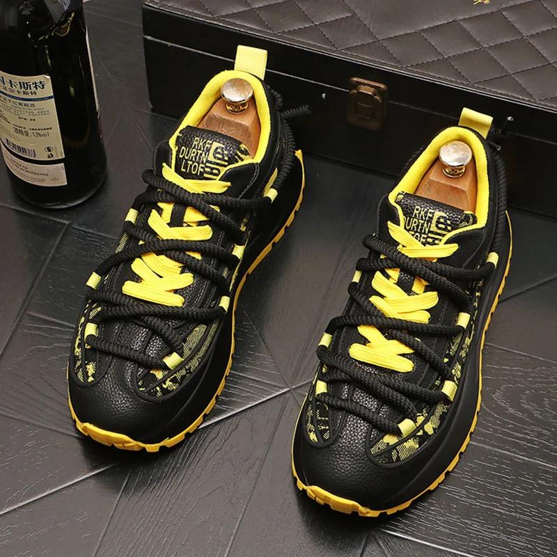 Mode Herren Sneaker Walking Herren Freizeitschuhe Modemarke Leder Männlich Mann Sneaker Schuhe für Herren Designer Plateau Herrenschuhe