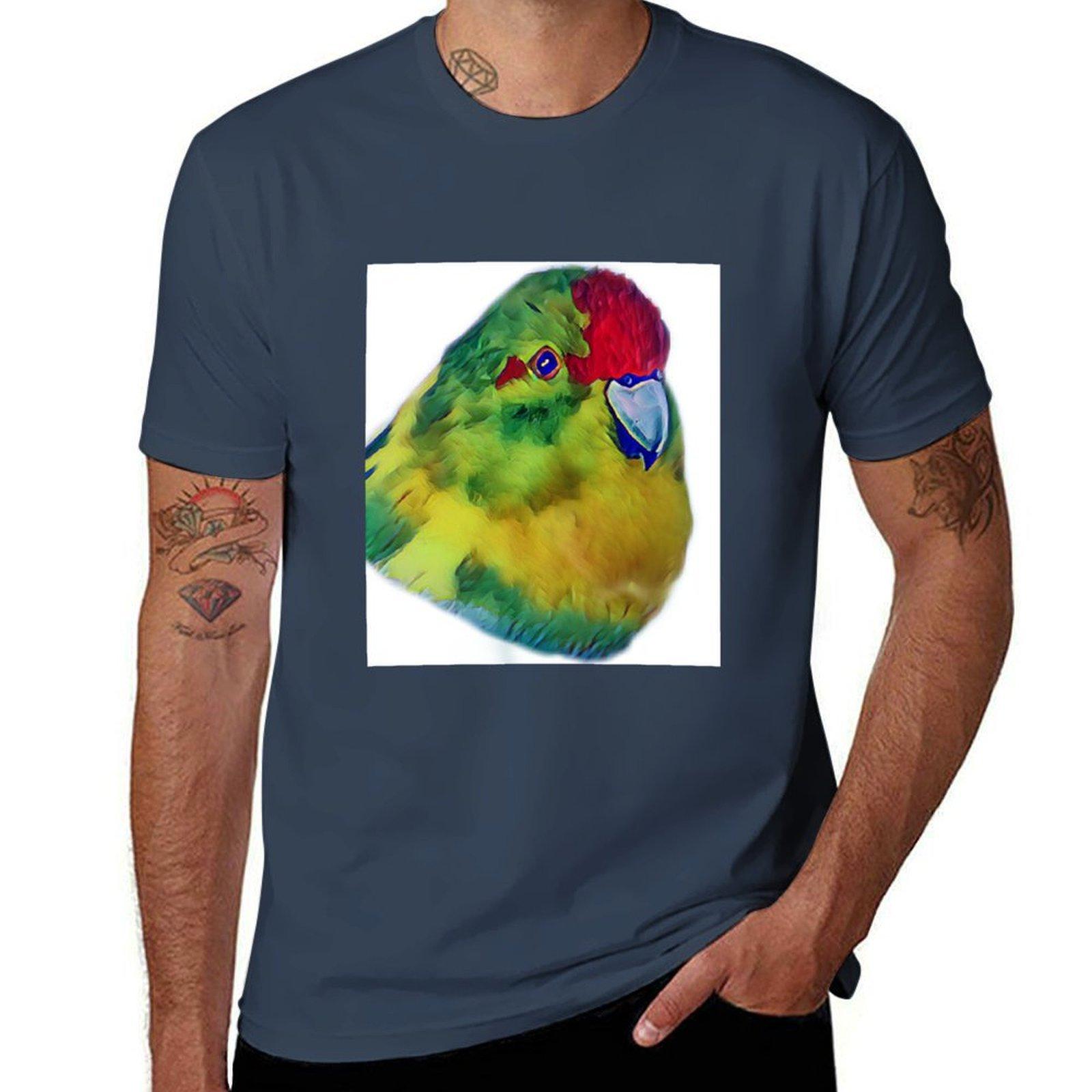 Kakariki Bird Colourful Tshirt Urban Casual Loose Fit Tee S