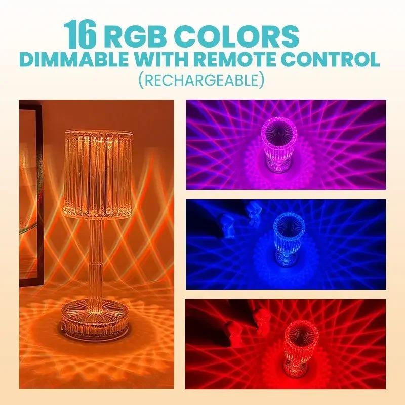 Crystal Rechargeable Led Light Touch Remote Control Night Lamp Bedroom Mood Light Bedside Lamp Night Lights Acrylic Home Decor