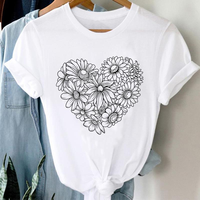 (Asian Size) Butterfly Cute Short Sleeve T-shirts Casual Clothing Printed Female Top T Shirt O-neck Lady Fashion Women Graphic Tee