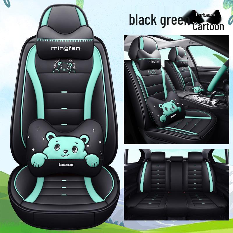 Seventh Gen Elantra Universal Naughty Bear Car Seat Cushion - Leather/Ice Silk, All-Season