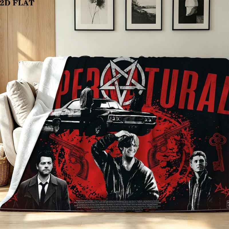 Supernatural Print Flannel Blanket High Quality Warm Comfortable Cover for All Seasons Perfect for Gifts Home Decor