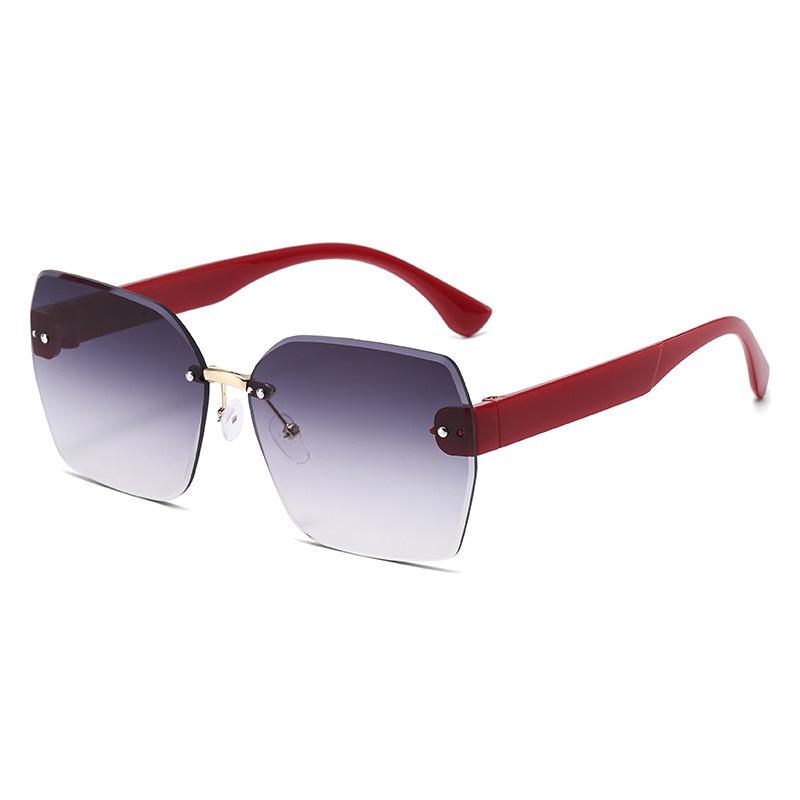 Frameless Sunglasses, Large Frame Versatile And Thin Face Glasses, Sunshade Fashion Sunglasses, Age-Reducing Street Photos, Cut Edges