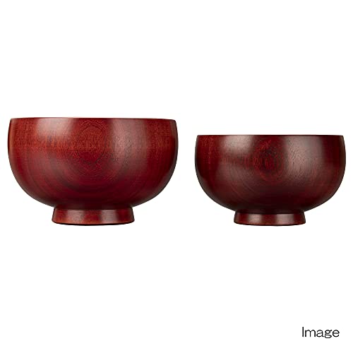 Shirasagi Mokkou Yamanaka Lacquerware Shirasagi Mokko Soup Bowl, Medium, Approx. 11cm, Cherry Blossom Design, Lacquer Red, Made In Japan