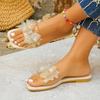 Fashion 2025 Fashion Ladies Shoes Open Toe Women's Slippers Summer New Butterfly-knot Daily Plus Size Best Seller Light Flat Slippers