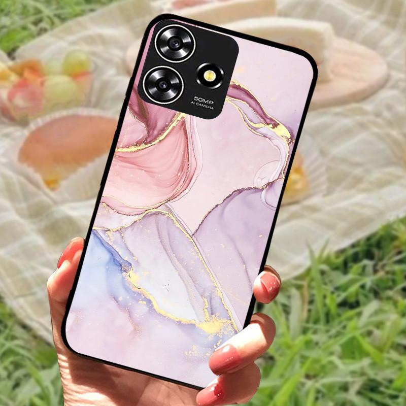 Für ZTE Blade V50 Smart Case Hülle Silikon Weich Marmor Schwarz Bumper Funda Coque für ZTE V50 Design 4G Schutz V50Smart