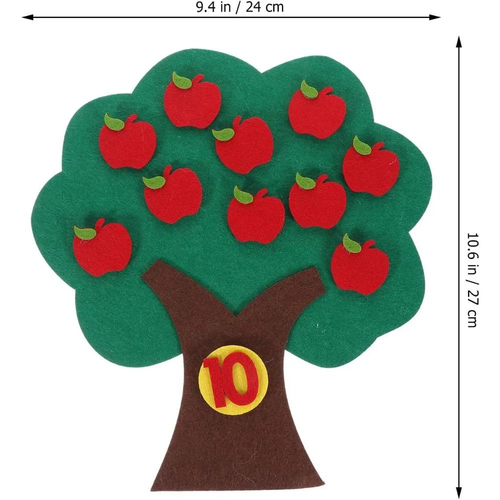 Numbers Felt Tree Board Addition Subtraction Math Games Numbers Counting Toy Apple Tree Number Match Game for Preschool Learning