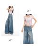 2026 Spring Women's Retro Wide-Leg Jeans: Waistless, Versatile, Loose, Slimming, Floor-Length Pants