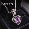 925 Sterling Silver Stylish Simple Crystal Zircon Heart Pendant Necklace, Birthday Party Anniversary Gift