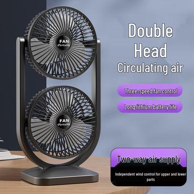 High-Power USB Rechargeable Desktop & Camping Fan with Dual-Blade