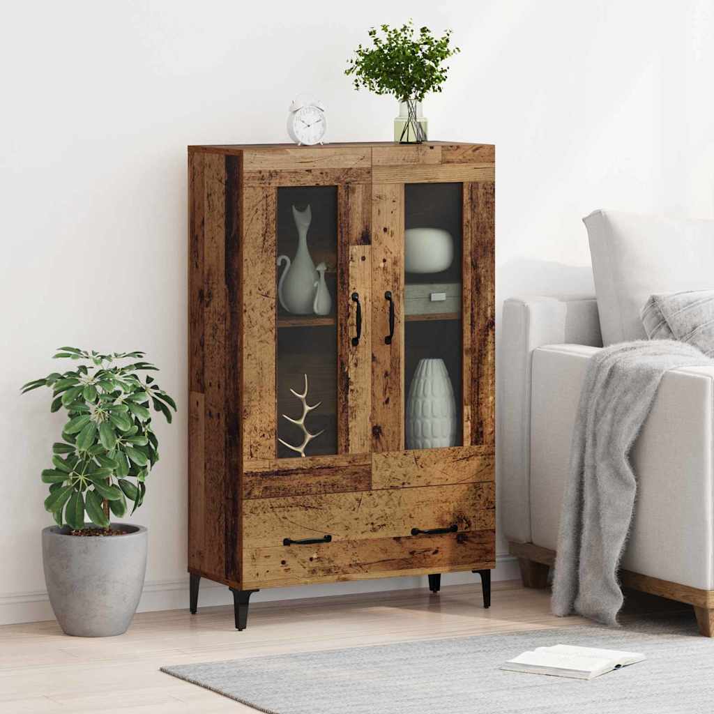 Highboard Reclaimed Wood 70 x 31 x 115 cm Engineered Wood and Iron