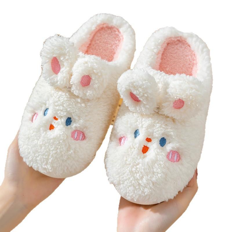 Cotton slippers women's autumn and winter 2025 new indoor home non-slip cute plush slippers women's winter