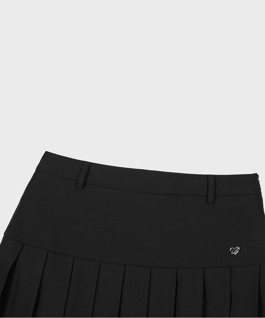 Alkialka Panel Pleat Skirt (Black)