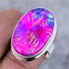 Rosa Triplett Opal Edelstein 925 Sterlingsilber Schmuck Ring Größe 9