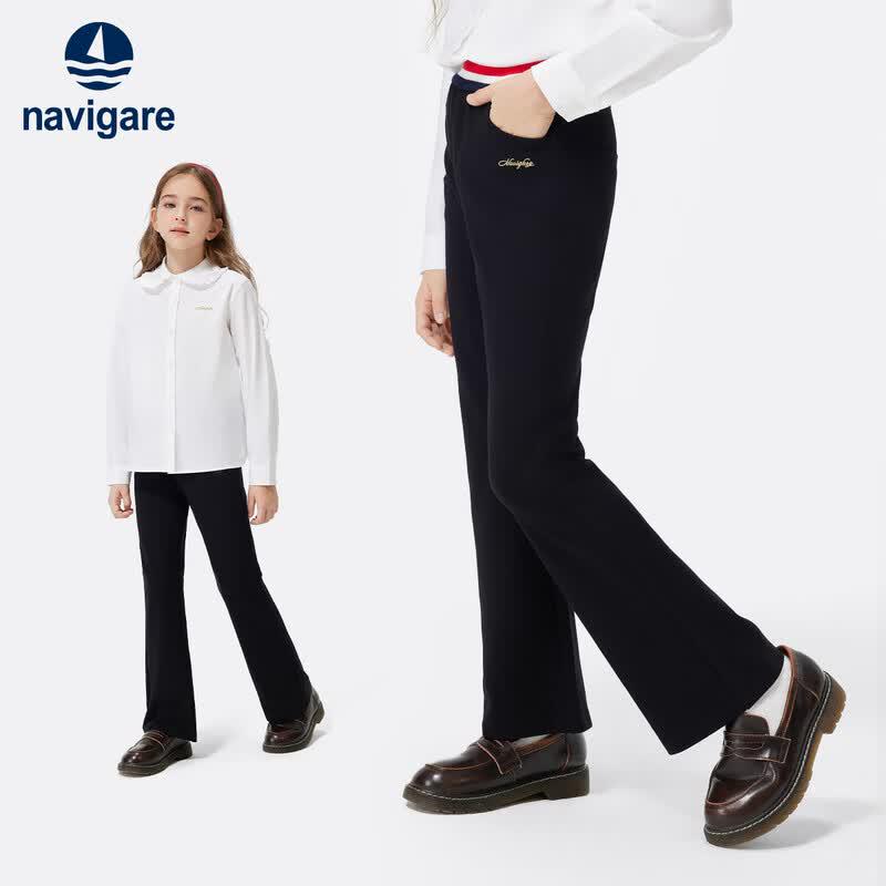 Navigare Girls' Elastic Slimming Flare Pants