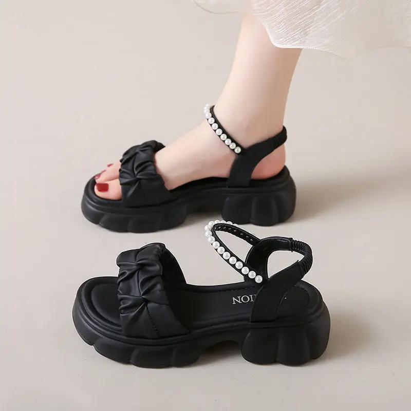 Fashion Sabot Open Toe Luxury 2025 Vip Summer Women's Sandals Chic and Elegant Asian Size New Breathable Fashion Designer Ladies Shoes