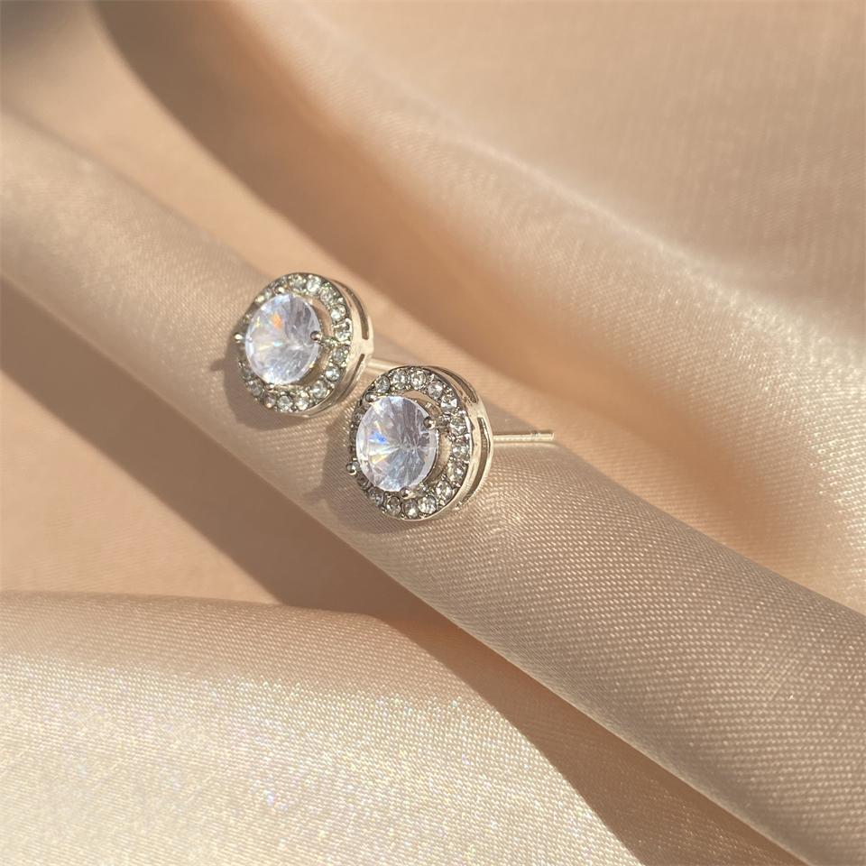 ZAKOL Squisiti Orecchini a Lobo Semplici Girasole in Zircone Chiaro per Donna Femminile Creativo Minimalista Zircone Regalo