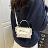 Bow Lace Pu Shoulder Bag Handbag Tote Commuter Bag Trendy All-Match Women'S Crossbody Casual Small Square Bag Girly Gift