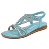 IELTS Run Plus Size Rhinestone Bohemian Sandals - Women's Summer Flat Hollow-Out Shoes