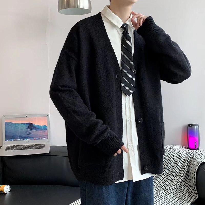 Men's Autumn Winter Korean Style Cardigan Sweater - Trendy, Handsome, Warm, Loose Casual Knitwear Jacket