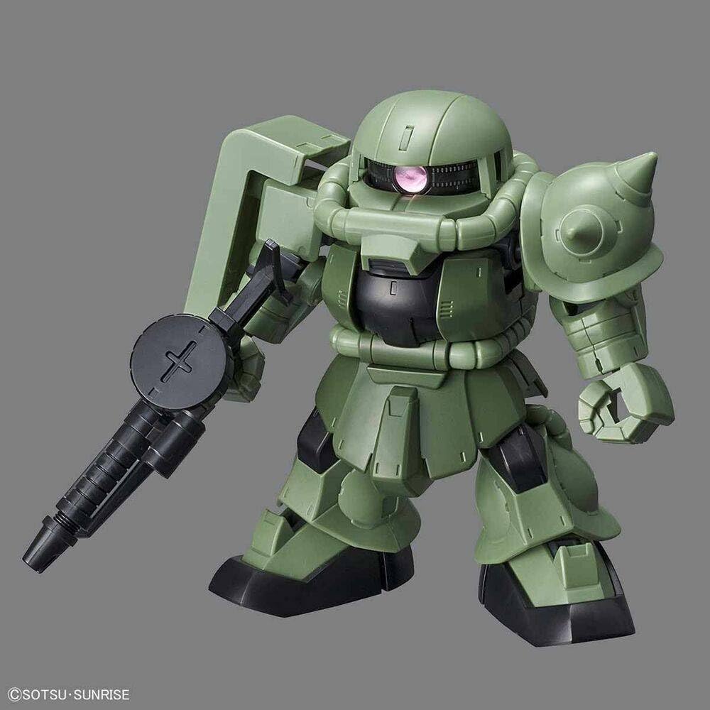 SD Gundam Cross Silhouette Zaku II plastic model color-coded