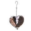 Heart Shaped Bird Nesting Ball Stainless Steel Holder Felt Nesting Material Hanging Garden Decor