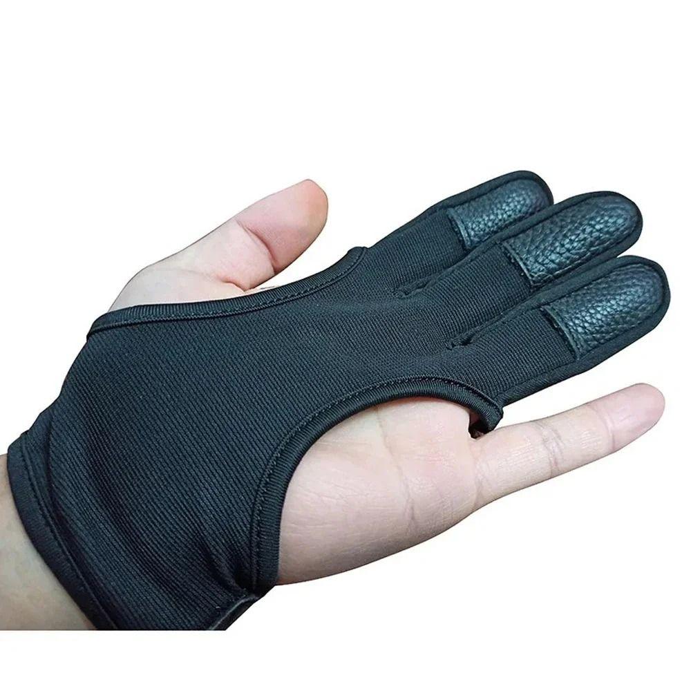 Leather Fingertip Three-Finger Gloves Breathable Shooting Hand Guard  Teenagers Use