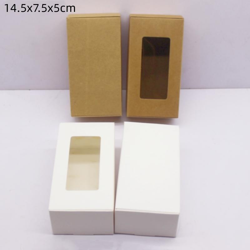 10 pcs various sizes of white/kraft paper boxes, used for holiday gift candy packaging, jewelry packaging
