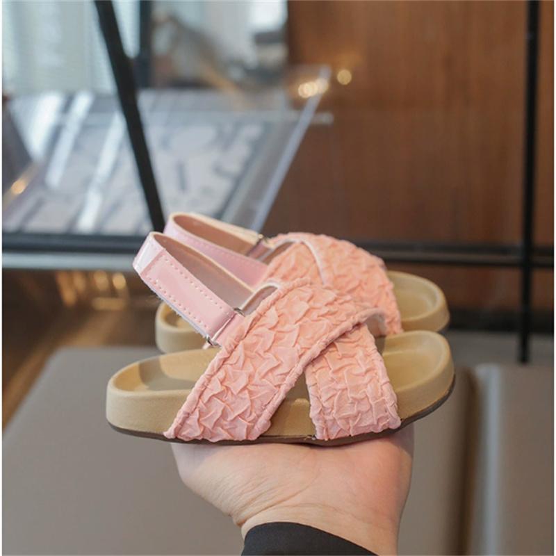 

New Summer Kids Sandals For Girls Leather Cross Strap Children Sandals Soft Sole Fashion Toddler Baby Shoes EU 21-30 23